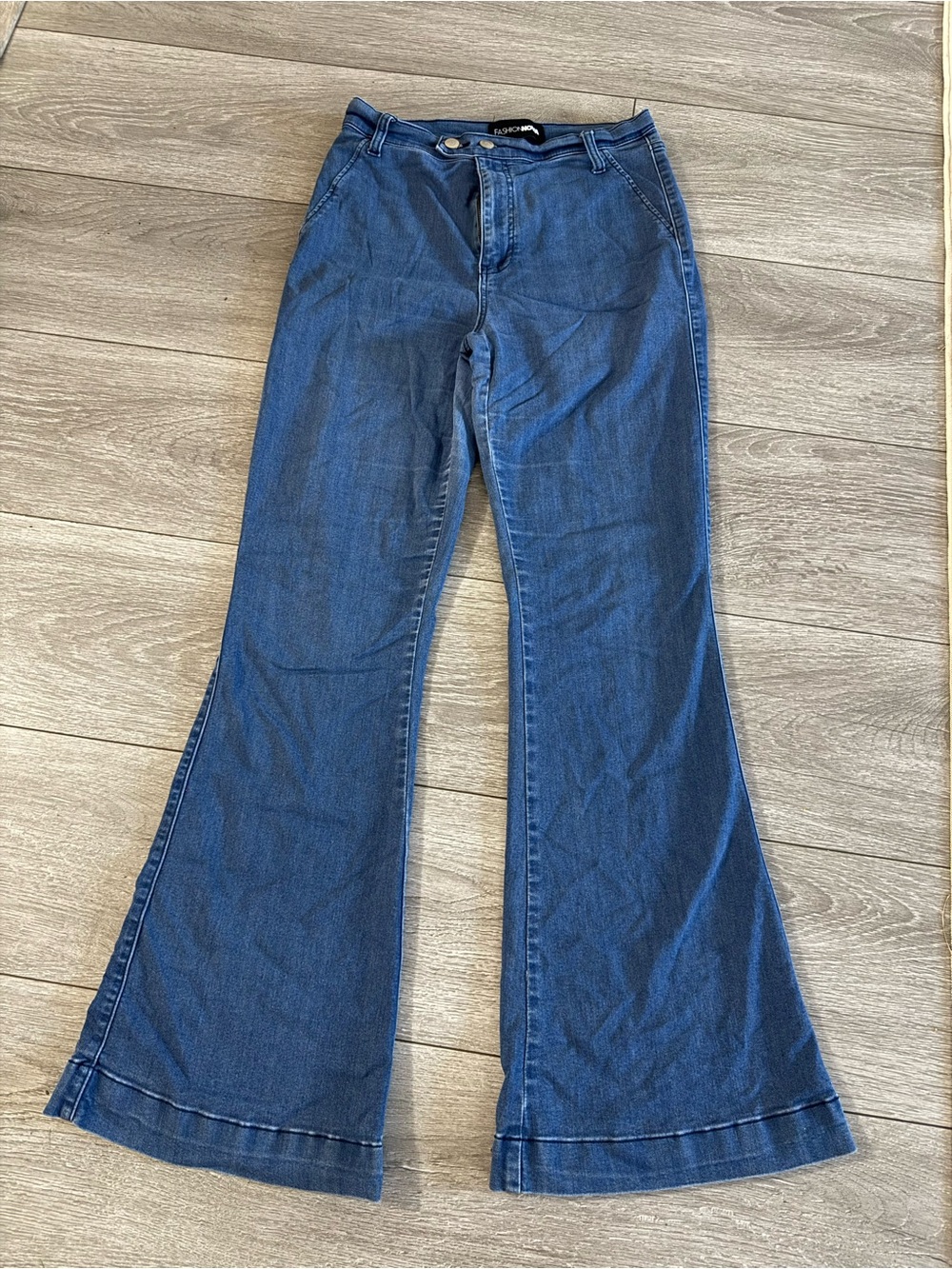 High waisted Fashion Nova Blue Flare Jeans - Picture 2 of 7